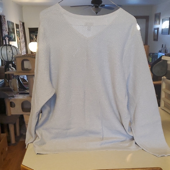 Soft Blue Sparkly Sweater, Croft & Barrow - Picture 3 of 6